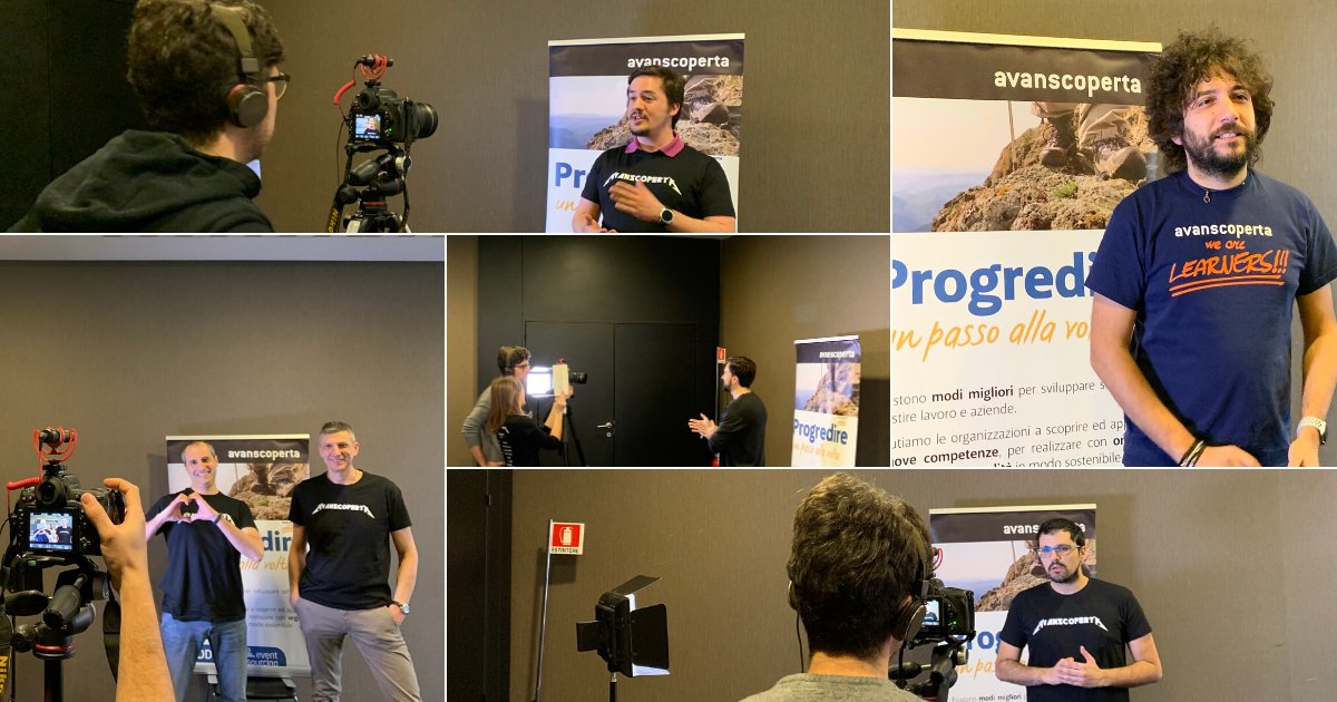avanscoperta's tweet photo. Lights, camera… action! 📼 Some shots for our video interviews with our trainers at #RetreatDays. Ready to learn with us this year?
📺 Subscribe to our @YouTube channel: https://t.co/mnTMtLAXqr
@matteocollina @heimeshoff @aacerbis @collaalessandro @MatteoMced @TheStrazz86 https://t.co/PhZfumTYzY