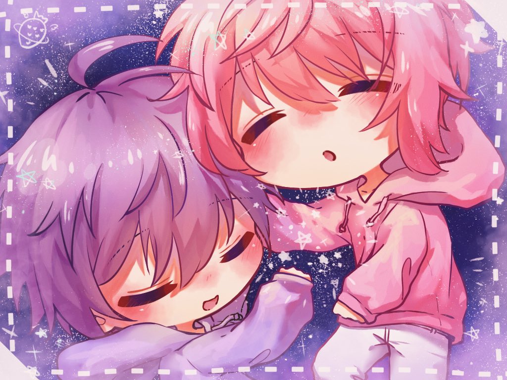 すとぷりゲーム部中 眠すぎて抱き合って寝るななさと すとぷり はなまる 受験生 のイラスト