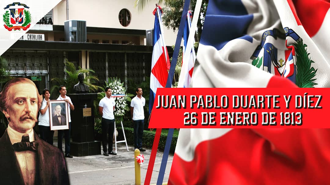 santodomingocol's tweet photo. Juan Pablo Duarte y Diez nació el 26 de enero del 1813. #mesdelapatria🎉 #colegiosantodomingo2019 #colsantodomingo #creadorescsd #juanpabloduarte🇩🇴 https://t.co/5LXWGun4BU