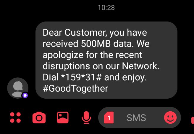 ELesley5's tweet photo. Thanks @MTNCameroon  for the Megabytes.. I wish @Eneo237 can apologize with free electricity for a day like you guys https://t.co/Oa89m0LQmi