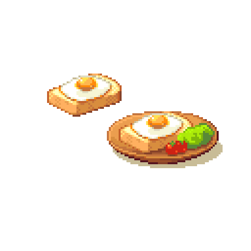 Kinako Sur Twitter 食べ物ドット絵初心者なので目玉焼きトースト描く