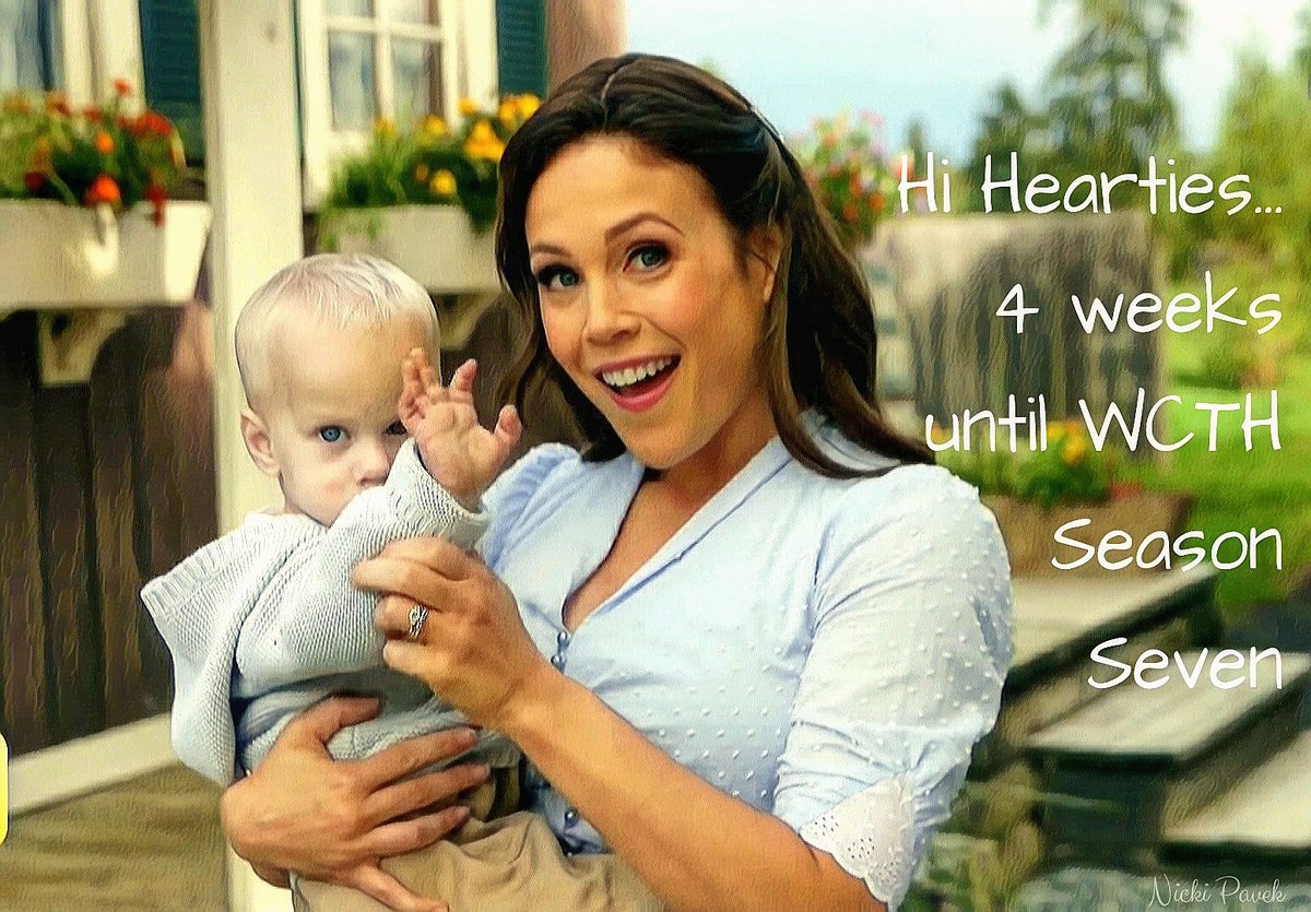 NickiPavek's tweet photo. Hi #Hearties 4 weeks today!! Until #WCTHS7 👏😊 @WCTH_TV starts February 23rd 8pm/7c on @hallmarkchannel @SCHeartHome  Don't forget to use Hashtag #Hearties to Trend!! @erinkrakow 💙👶🏼👋🥰 https://t.co/X7VF601PWo