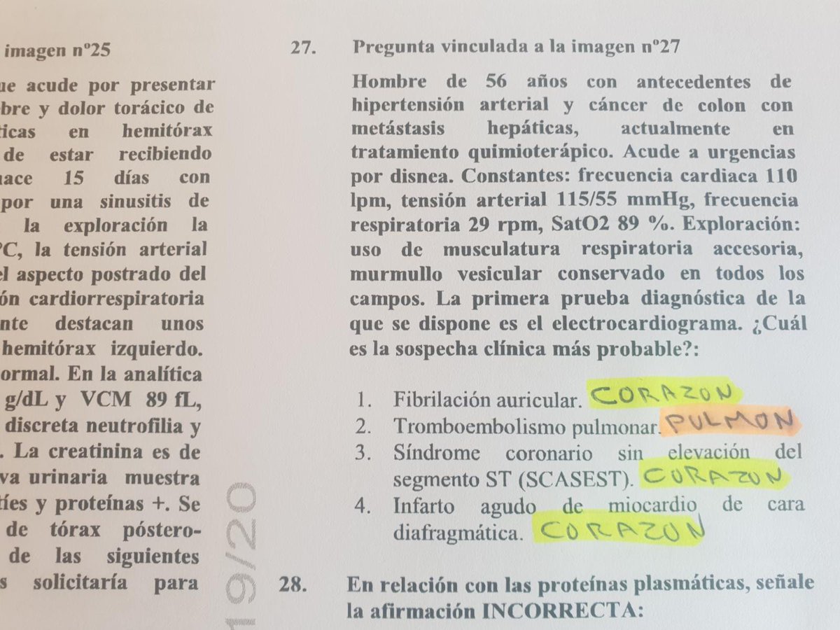 Y a esto es lo que llamamos técnica de examen. Pregunta del Examen MIR de ayer.