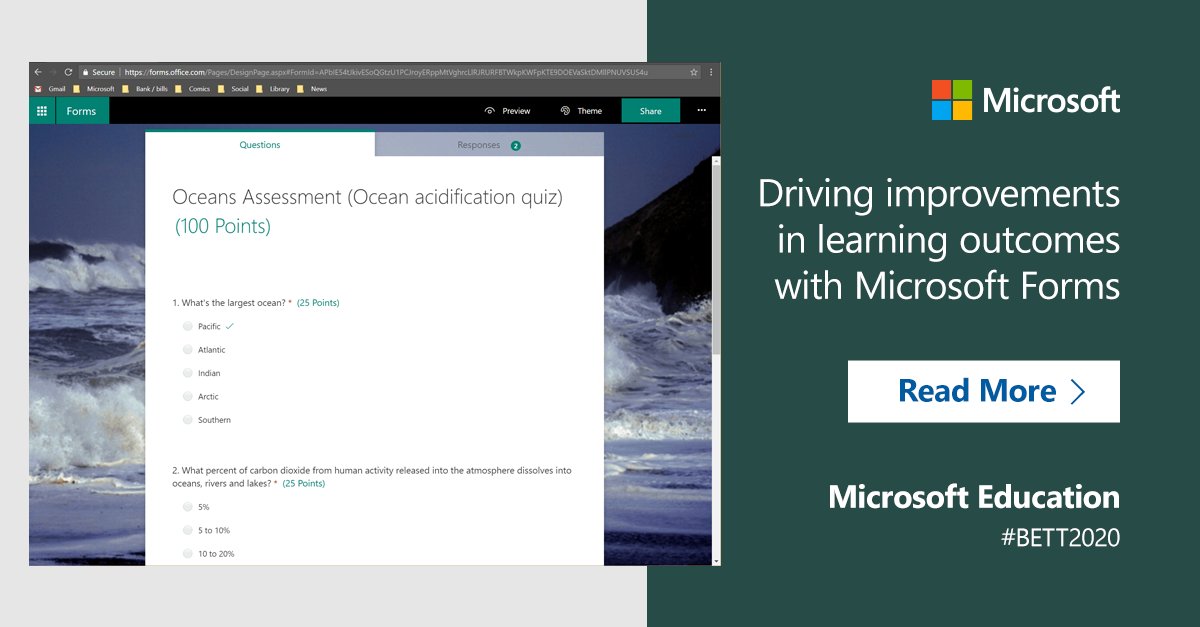 MSEducationUK's tweet image. ⏰ We know that your time is precious... So let's save time through authentic assessment using Microsoft Forms!

It's an ideal way to automate data-driven approaches in your classroom and it's as easy as 1, 2, 3!

Let's go: msft.it/6013TkhUS

#BETT2020 #Education #Teaching