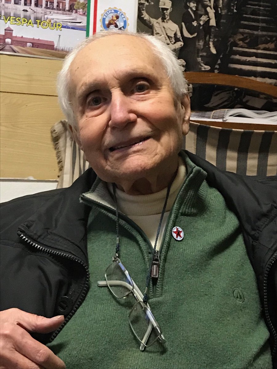 TUFAC4's tweet image. We at the Trade Union Football & Alcohol Committee were very proud and humbled to see Italian Partisan Romano Colombini wearing one of our badges. it does not get better than that!