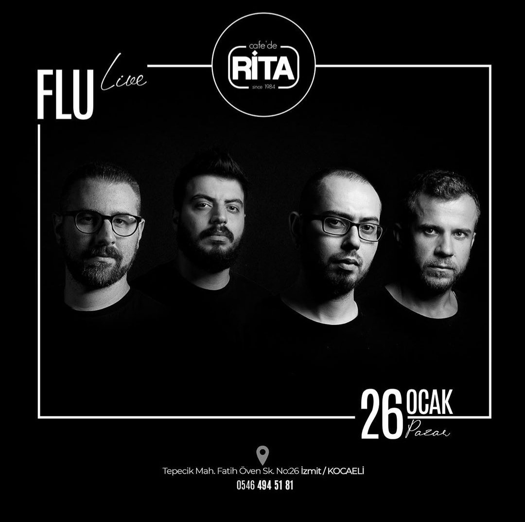 Bu akşam <a href="/CafeDeRita/">Cafe de Rita / Live Performance</a> sahnesindeyiz. Güzel bir pazar günü için akşam bekliyoruz:) #fluband #flulive #cafederita #izmit #kocaeli