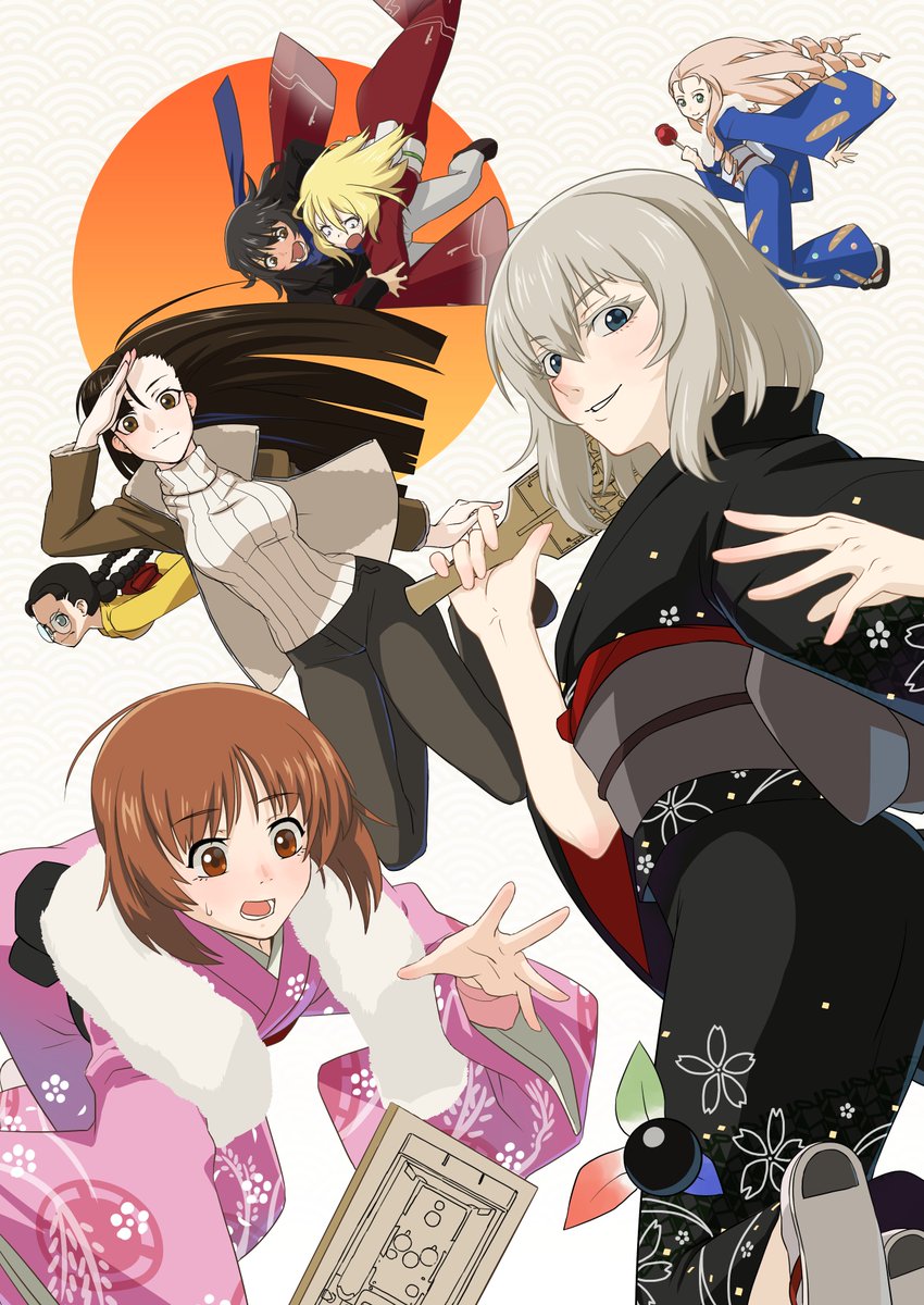 逸見エリカ ,マリー(ガルパン) ,西絹代 ,西住みほ ,押田(ガルパン) 「今更ですがぱんっあ24のビジュアル描かせていただいていました。
1月開催というこ」|パーク@skeb募集していますのイラスト