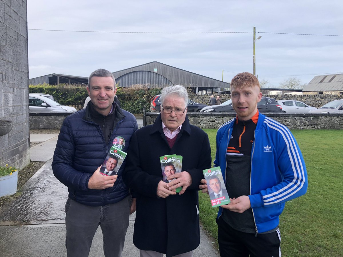Canvassing at Ballybrown Church this morning. Vote 🗳 1 Niall Collins &amp; 2 Michael Collins. 
Thanks to Cian Lynch and Paddy McCarthy for your time and support.