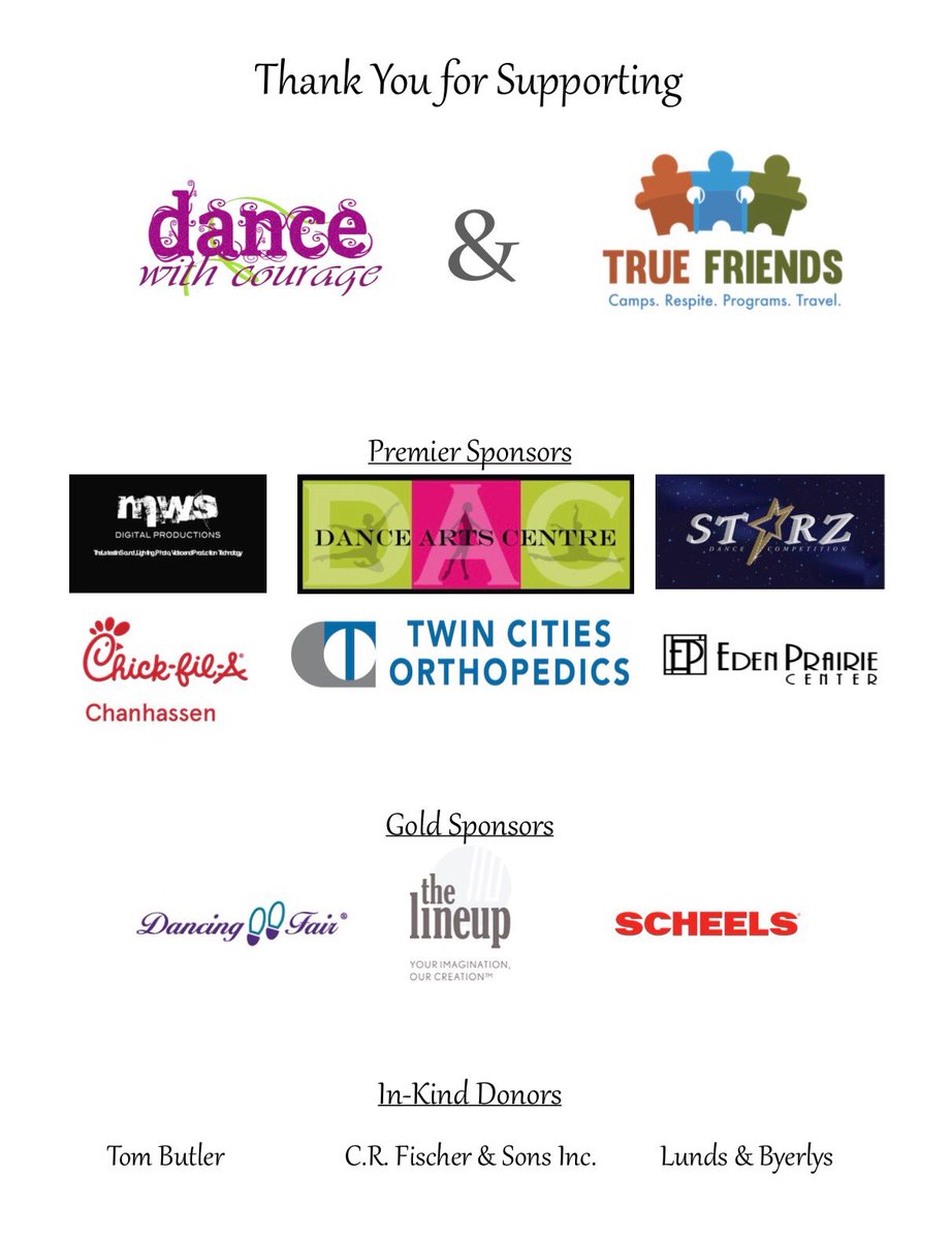 DanceWCourage's tweet photo. Many thanks to everyone who has supported Dance with Courage and True Friends!! https://t.co/mt7YKI2gsk