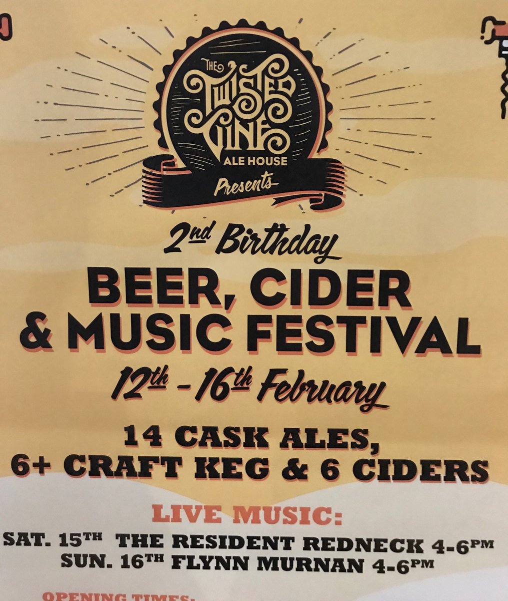 You are all invited to our 2nd Birthday Party!

This runs from Wednesday 12th February until Sunday 16th February 🎉 🥳
14 Cask Ales 6+ Craft Keg and 6 Ciders to choose from 🤔🤤🍺

With live music Saturday and Sunday 4pm-6pm from The Resident Redneck and Flynn Murnan. 🎶 🎸🎙