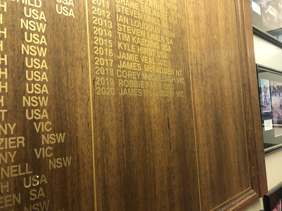 seanyhardeman's tweet photo. The 2020 #48GASC champions is already up on the honour board. @JamesMcFadden25 https://t.co/60aLZnG784