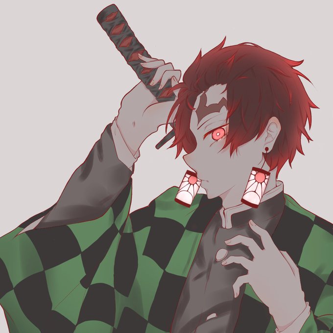 ムギタさんがTwitterに投稿した竈門炭治郎(鬼滅の刃)のイラスト。
