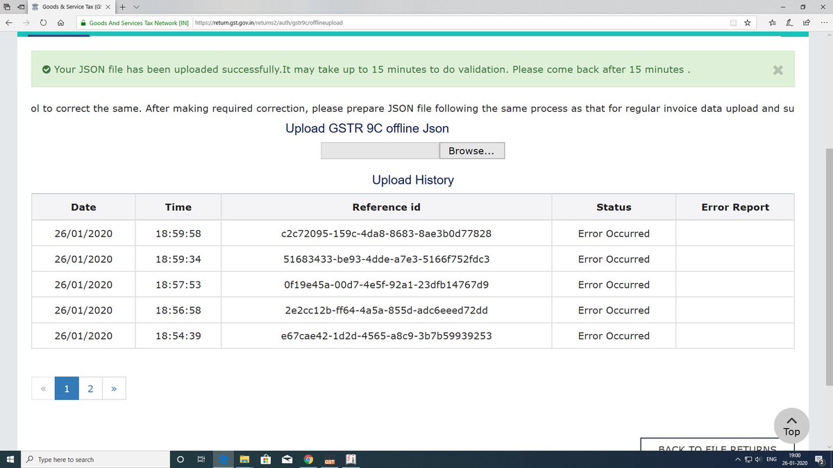 harshil20's tweet image. on Sunday evening when almost no1 is working... so does our #GSTNportal...
what is error occured??? how a valid json file being uploaded can create a error??

@askGSTech @GST_Council @nsitharaman @askGST_GoI @TOIAhmedabad #ExtendGSTR9 #GSTR9C #gstnfailed