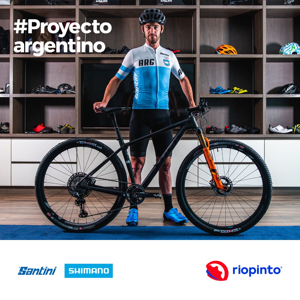 desafiopinto's tweet photo. Con @ShimanoMTB  y @SantiniArg  apoyamos esta nueva etapa de @CatrielSoto   
Juntos impulsamos su #ProyectoArgentino que tiene el objetivo de llegar a Tokyo. 💪🚴‍🇦🇷
#tokyo2020 #jjoo #riopinto #catrielsoto https://t.co/mPGUqX4n99