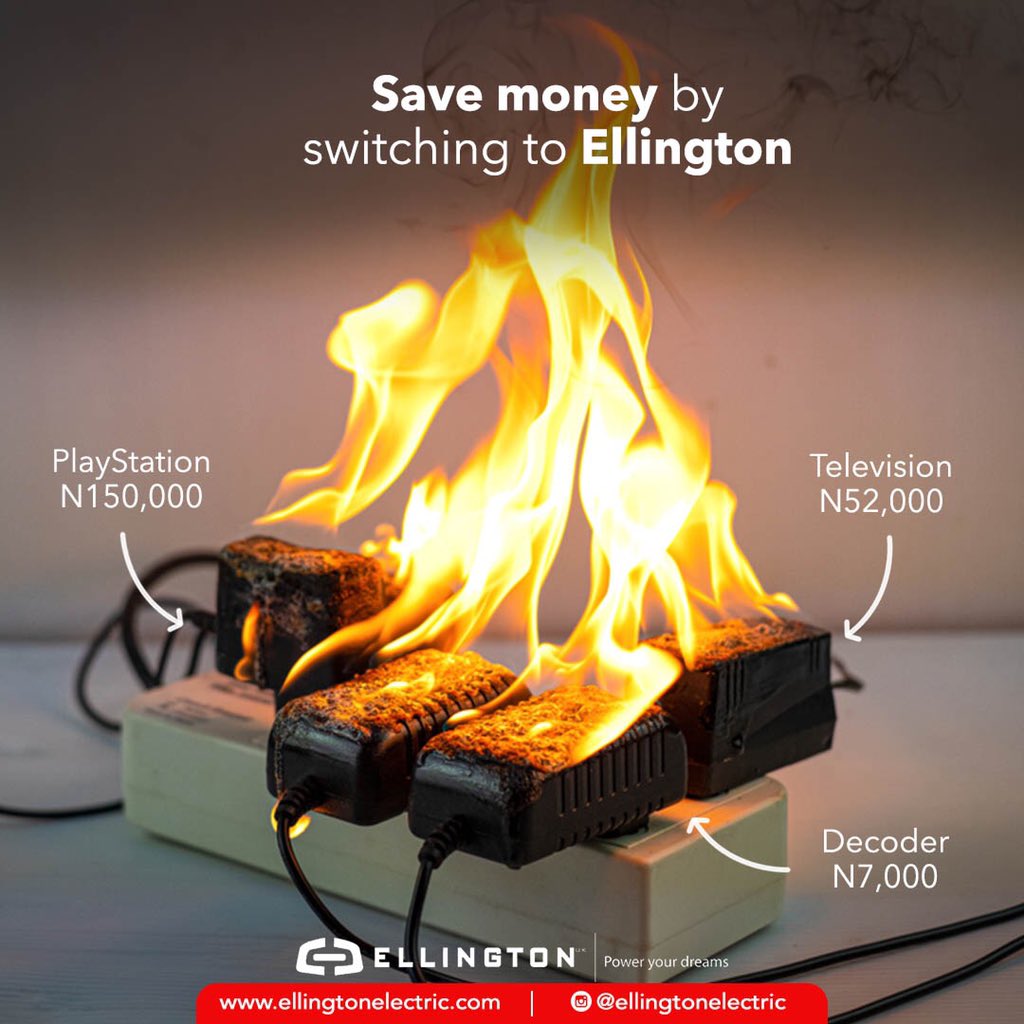 ellingtonelect's tweet image. Repairs of burnt appliances take up expenses in thousands of Naira. ⁣
⁣
With our efficient products, you save money and time because we offer 100% protection of your gadgets. ⁣

#EllingtonElectric #Electrical #ElectricalTools #ElectronicSolution #ElectronicInstruments