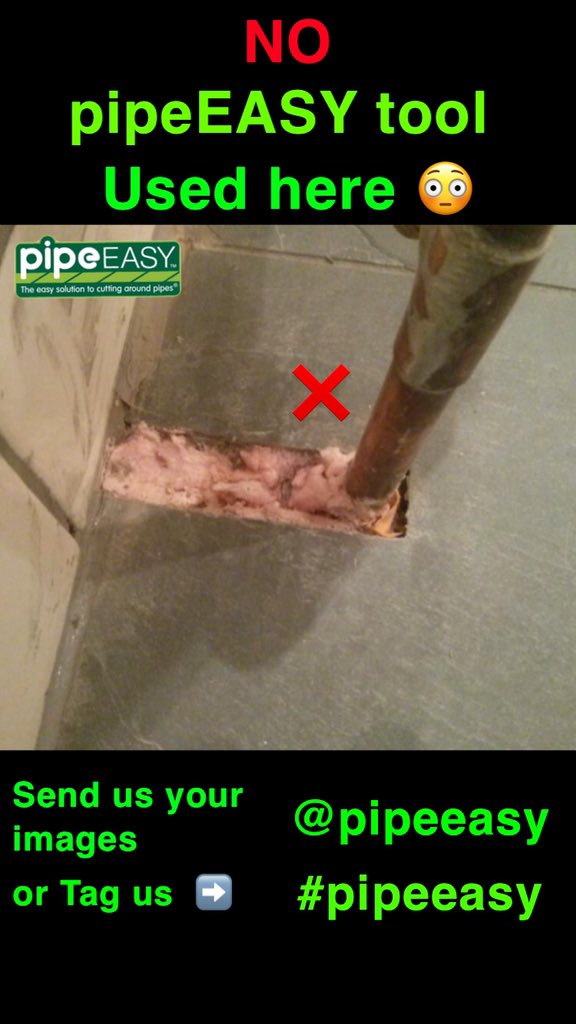 SolsMadeEasy's tweet photo. Here’s yet another poor finish 👀❌
Search online : #pipeeasy or the #pipeEASYtool
#howtocutaroundpipes #pipetool #pipedevice #pipeperfect #nocollars #pinkfoam #expansionfoamgonewrong #caulkkiller #nosealant #nofillers #fillerkiller #poorwork #soreeyes #eyesore https://t.co/qI4Lx3dLBg