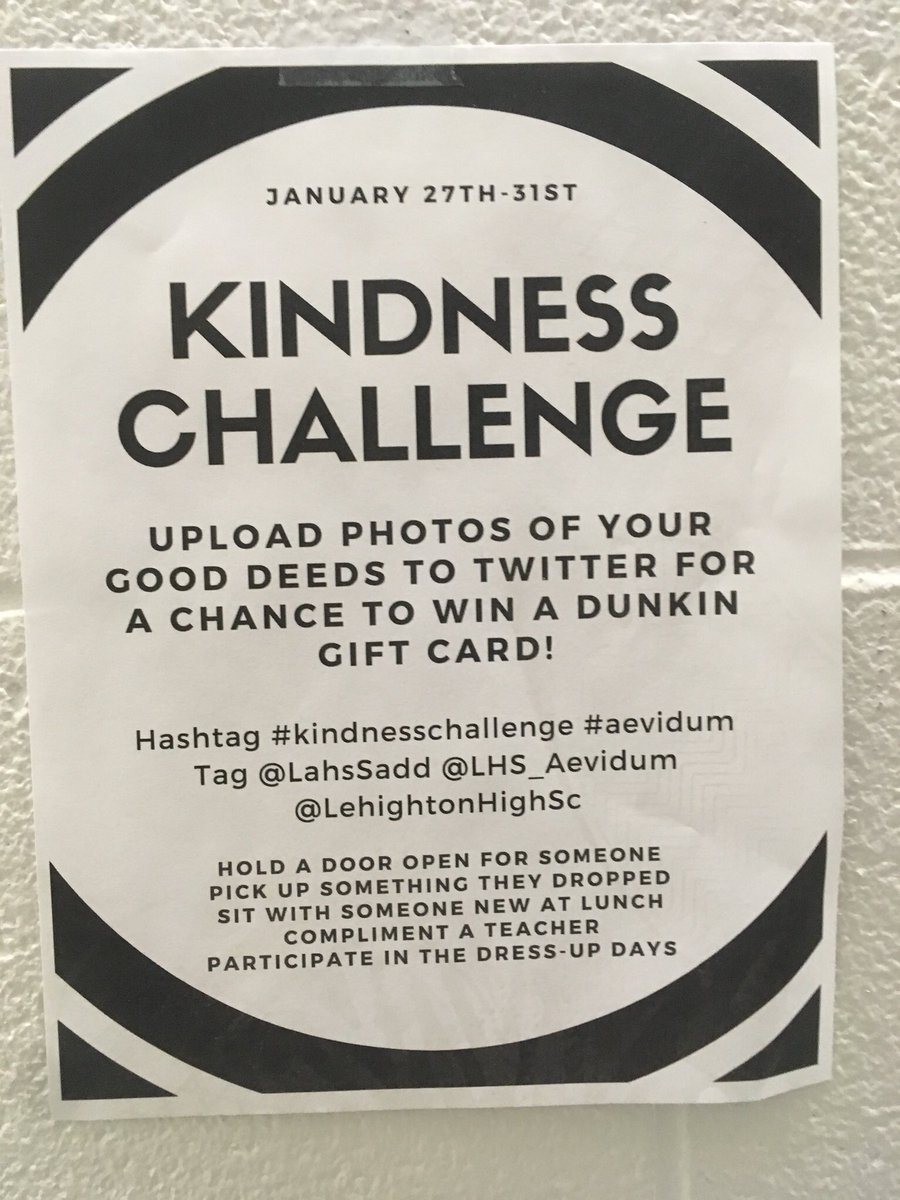 cristina_bueti's tweet photo. Tomorrow starts Kindness Week! Dress like your favorite superhero and you could win a Dunkin gift card. See details below. https://t.co/oOAVKCf5pd