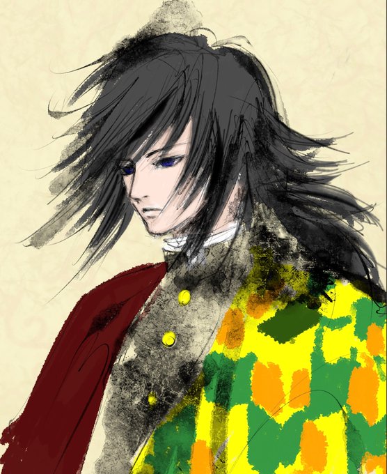 ごまたんたんさんがTwitterに投稿した冨岡義勇(鬼滅の刃)のイラスト。