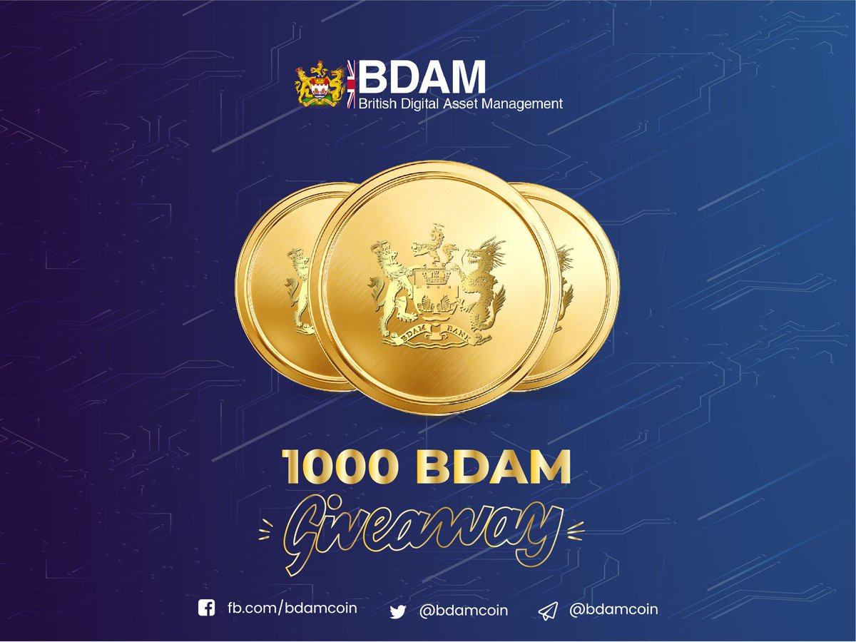 bdamcoin's tweet photo. 🎁 5 x 200 #BDAM Giveaway 🎁
We are giving away 5 prizes for the best responses we have received in 10 days.
Do the following to be eligible:
1. Like this post
2. Leave a detailed comment on what do you like about BDAM
3. Share it with your friends
Stay tuned for announcements! https://t.co/WsfXQd3xbH