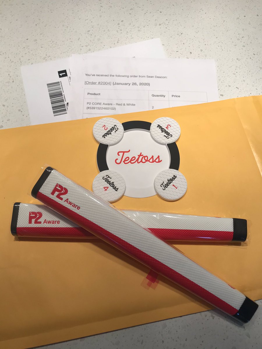 ProImpactGolf's tweet photo. What a great looking combo! @tee_toss_golf with white/red P2 Putter Grips! #P2Army #ScienceMeetsFeel #1 promo tool in golf #WhosAway #LogoUp https://t.co/Ynkk0x30FP