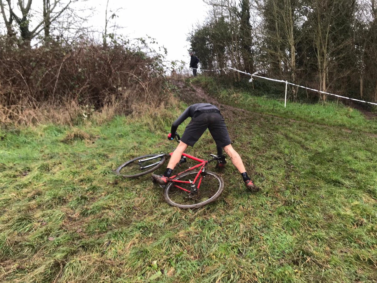 Will Mark make the corner next time........nope! Can’t fault his determination each time though! <a href="/BGSBristol/">BristolGrammarSchool</a> <a href="/westerncx/">Westerncx</a> #mudslide