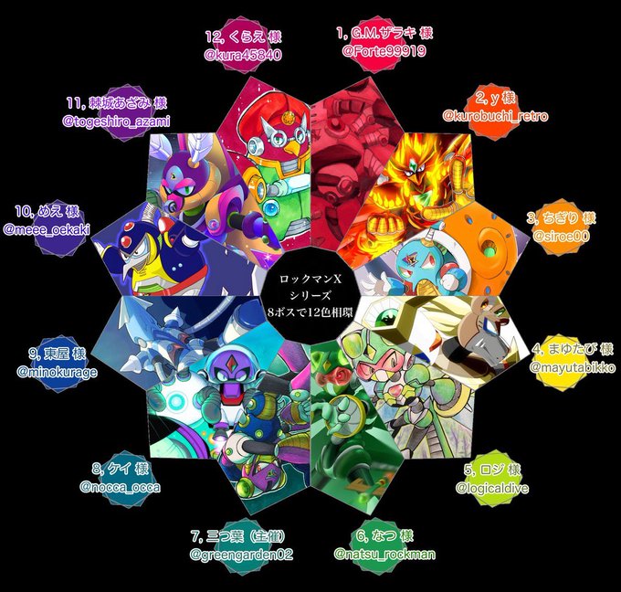 ロックマンxシリーズ8ボスで12色相環のtwitterイラスト検索結果