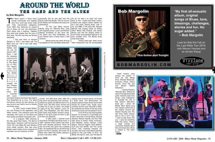 “Around The World The Band And The Blues” A fantastic article in Blues Music Magazine written by our own Bob Margolin! 📖Read as Bob talks about some of his experiences on the road with Muddy Waters! 
➡️ bluesmusicstore.com
🎧📀 redeye.ffm.to/guitarandtonig…