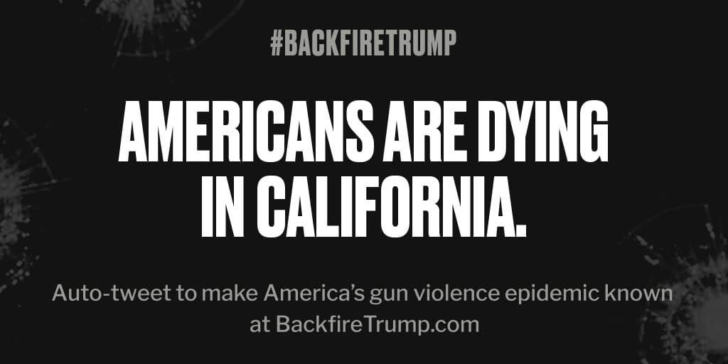 Yvette_Copeland's tweet photo. #California is suffering today after fatal shooting. #POTUS, stop the bloodshed. #BackfireTrump https://t.co/nxrFluZsuZ