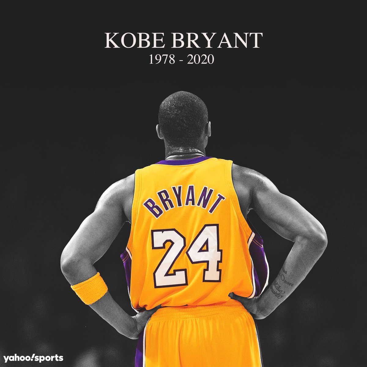 YahooSports's tweet photo. Kobe Bryant. 

He was 41. https://t.co/aZT2IAhmB4