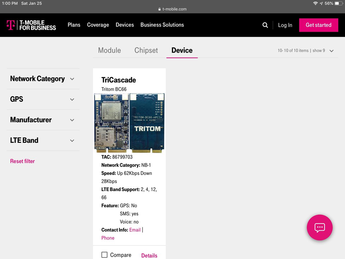 Skyfidelity's tweet image. TriCascade NBIoT Device Listed on TMobile Website! NB IoT Networks will Provide the Foundation for the Smart City!
#SmartCities #IoT #ArtificialInteliigence #BigData #Blockchain $SRMX #5G
