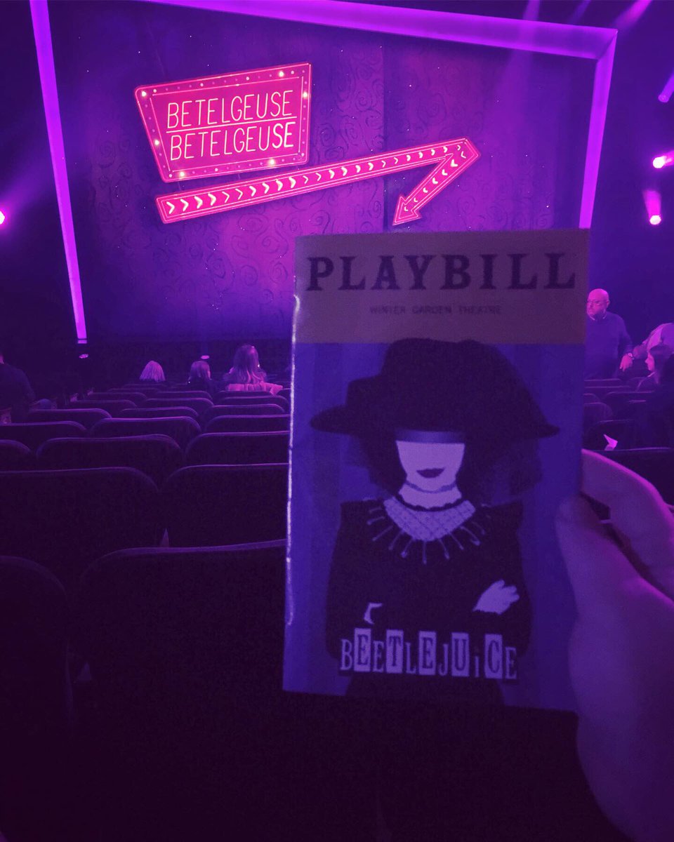 Seeing <a href="/BeetlejuiceBway/">Beetlejuice on Broadway</a> a second time, absolutely love this show! So excited!! 😍😍🖤💚🖤💚🖤 #itsshowtime #beetlejuicebway #daylightcomeandmewannagohome