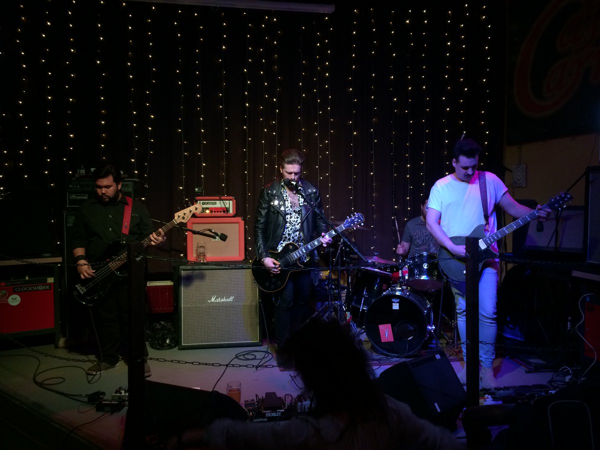 StateOfGuitars's tweet photo. The Best #WorkLifeBalance Possible: #CagedWolves, #ScreamOfTheButterfly and #ExitGreen at @CafeCarinaWien
>> https://t.co/HpPzogbnPV
#CafeCarina #StonerRockNight #StonerRock #RocknRoll #Psychedelic #Doom #DesertRock #LostInTheDesert #Chaac #BirthDeathRepeat #VoidCreation #Cadu https://t.co/IwuIe9PKEB