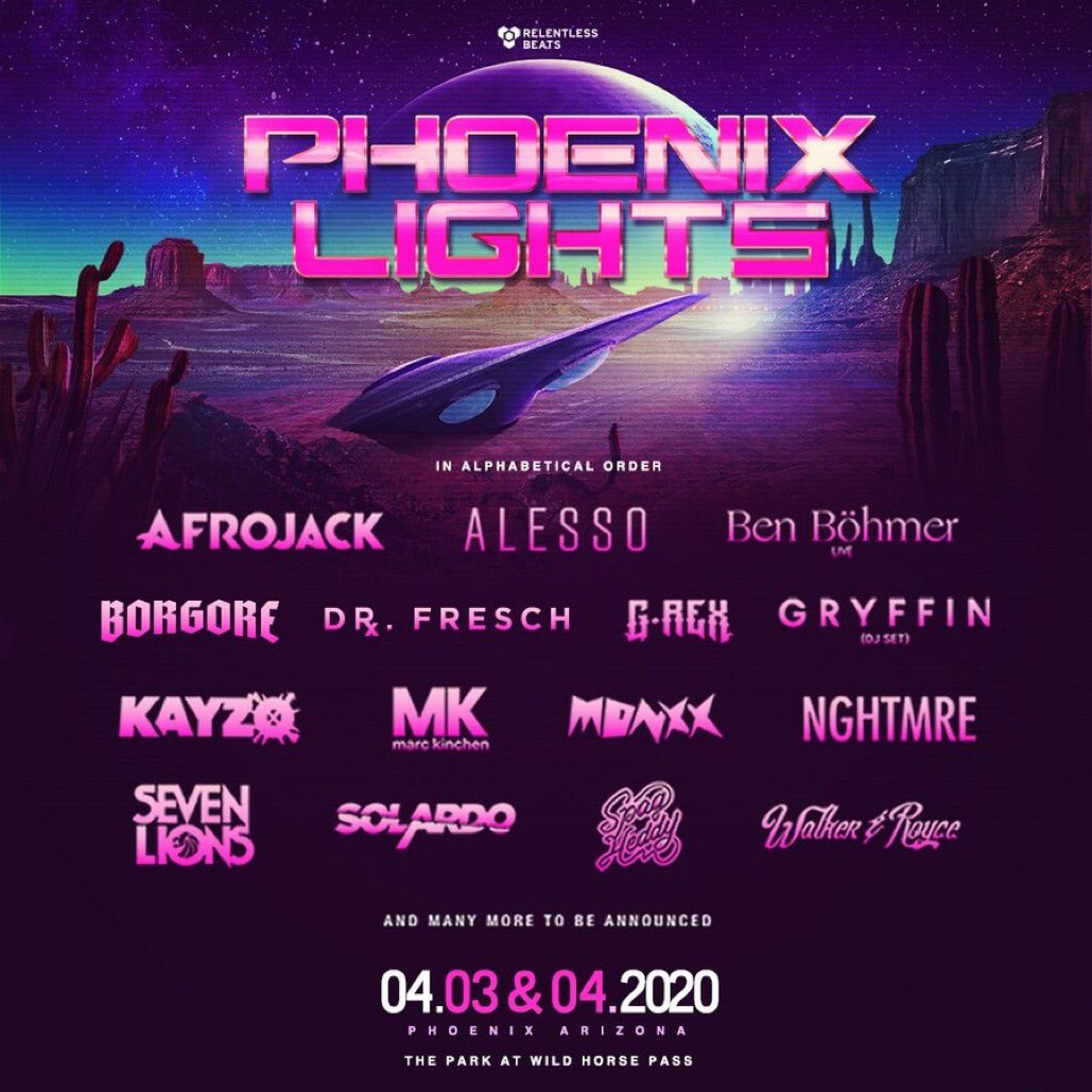 AllTimeEDM's tweet photo. ✦ Phoenix Lights Festival Giveaway ✦

We are giving away 2 FREE GA Tickets 💃🏼

To win you must:

- RT &amp; Like

- Tag 1 friend!

- Follow @AllTimeEDM, @PHXLightsFest &amp; @AllTimeRadioEDM 

Ends 02/09 https://t.co/3albeZJe8O