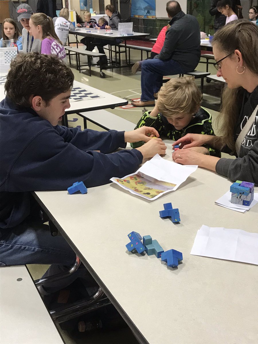 Students and parents tried to put together puzzle cubes that our TWHS STEM students in IED created at <a href="/wohillshawkeyes/">WorthingtonHillsElem</a> STEM Festival #WeAreTW #ItsWorthIt #HawkeyePride