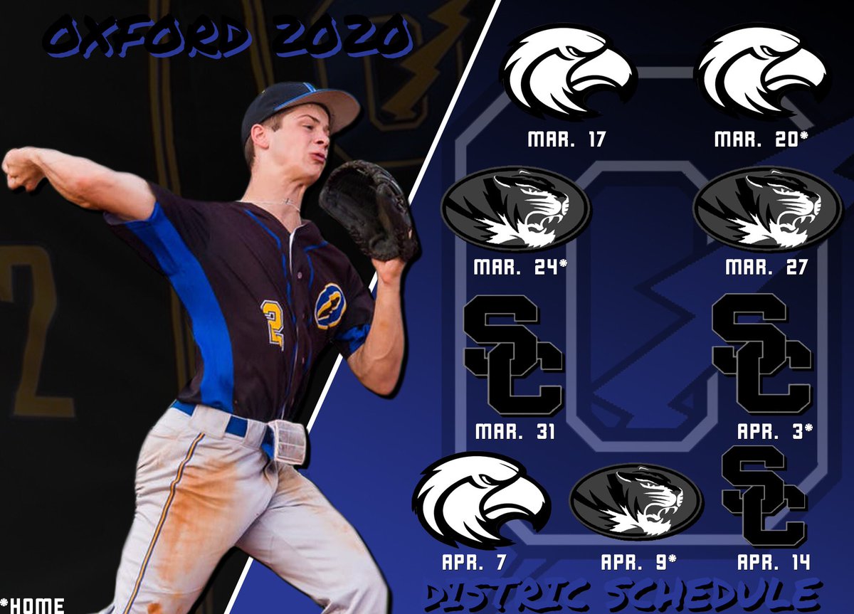 OxfordBaseball1's tweet photo. 2020 District Play Baseball Schedule https://t.co/6d05VcclRQ