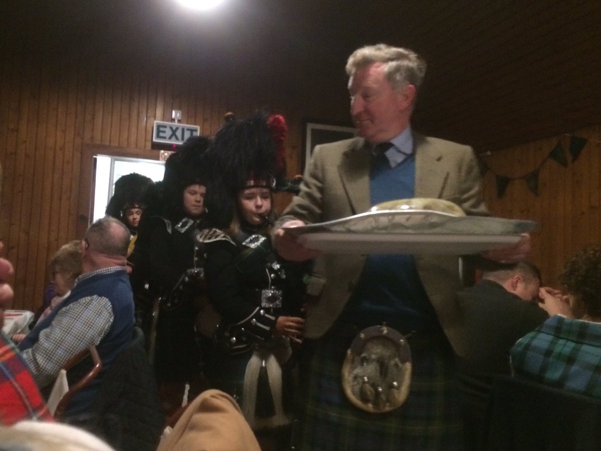Addressing the haggis in Corgarff village hall yesterday evening. A great way to celebrate burns night!