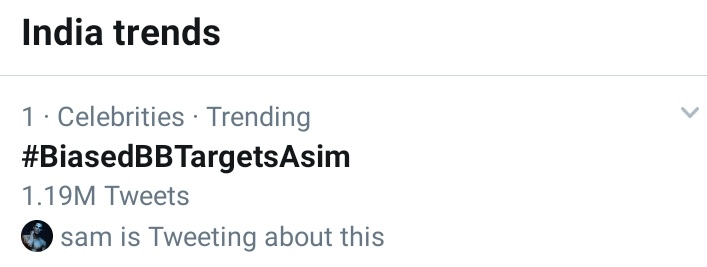 NityaRam7's tweet image. Alrite now they have started spamming even this trend...ours was 1.27M jus few mins ago now it has come down to 1.19M...this is worse...anyway guys keep voting for Asim in all important polls...don't stop.
#BiasedBBTargetsAsim
#ScriptedBiggBoss13
