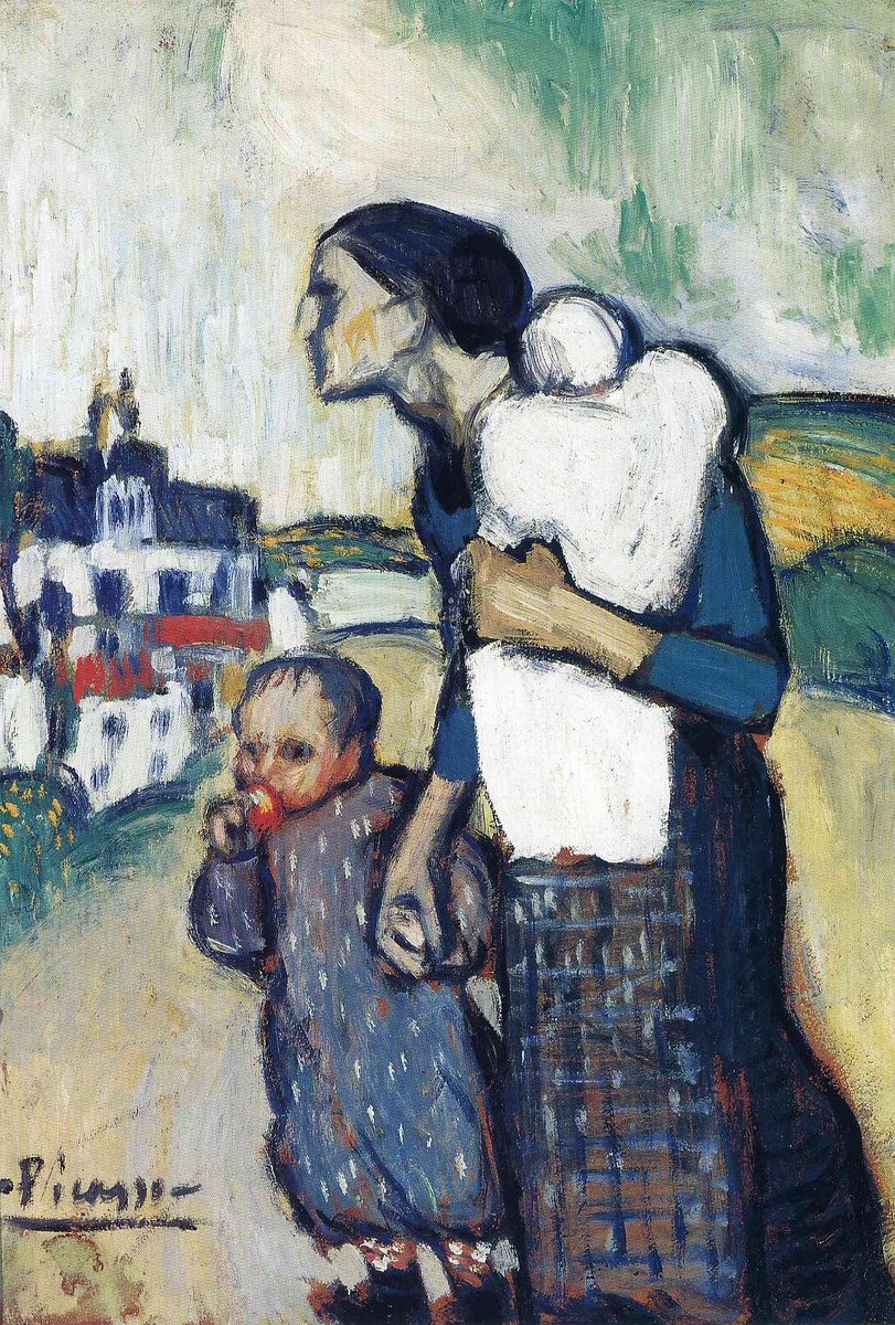 The mother leading two children, 1901 #postimpressionism #picasso