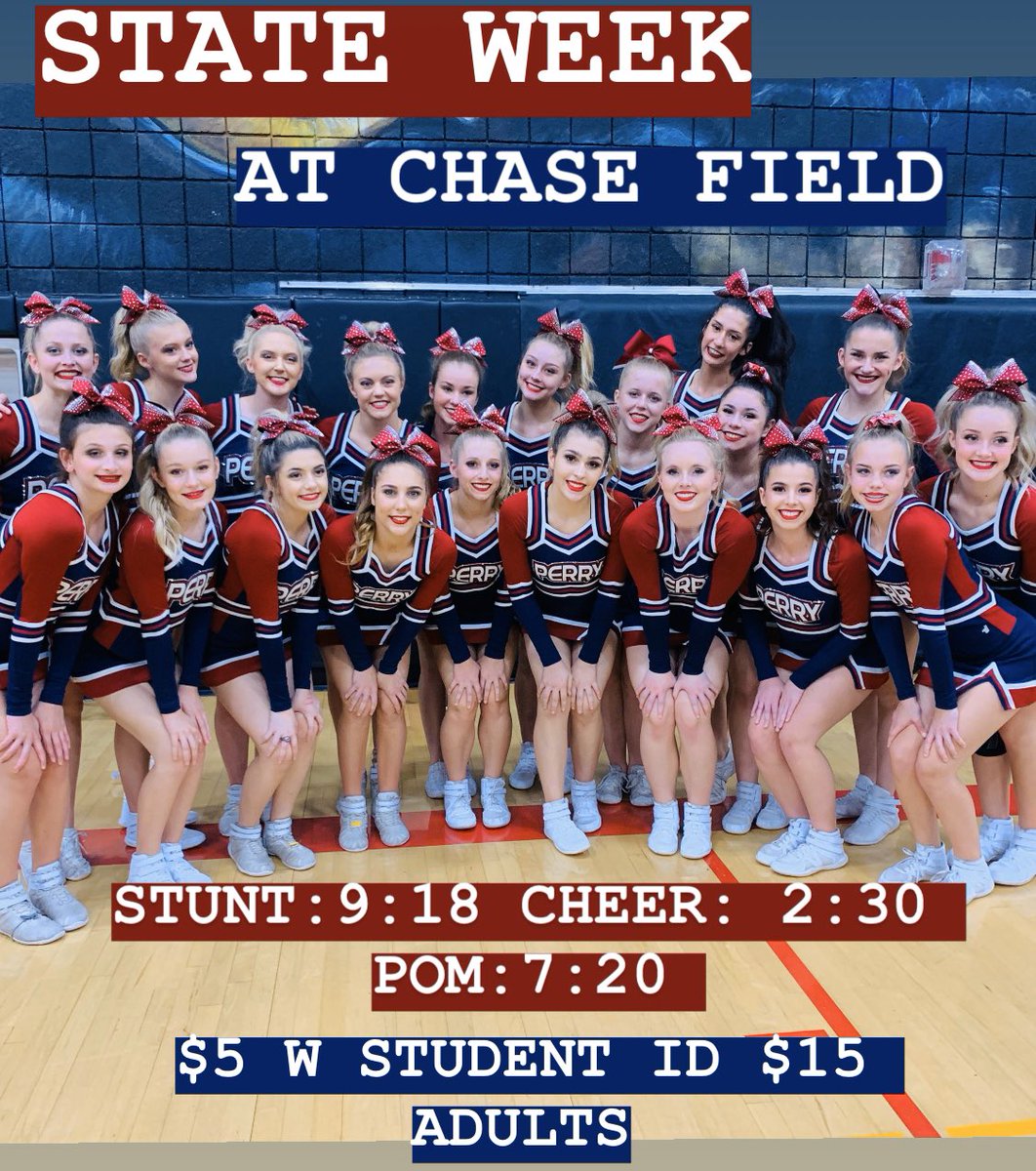 It’s State week y’all! Come on out to Chase Field this Saturday and support the girls who support you all year long! ONLY $5 with student ID! <a href="/perry_pumas/">Perry High Athletics</a> <a href="/PerryPumas07/">PERRY HIGH SCHOOL</a> @LPumaBasketball <a href="/WrestlingPerry/">Perry Wrestling</a> <a href="/PerryPumaMBB/">Puma Mens Basketball</a>  <a href="/perrypumas/">Perry High Football</a> <a href="/perrystugo/">Perry StuGo</a>