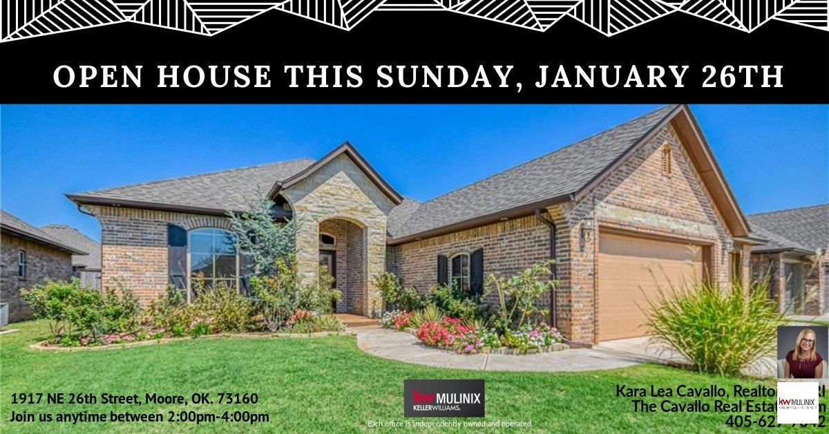 karaleacavallo's tweet photo. OPEN TODAY, Sunday, 2:00-4:00! Please feel free to drop by or send someone by who may in the market for a home! Thinking of listing your home? Contact me for a Market Analysis! 
#26thOpenOnThe26th #CallKara #RealtorKara #OpenHouse #OklahomaHomesForSale #CavalloRealEstateTeam https://t.co/nVWk7IZa9p