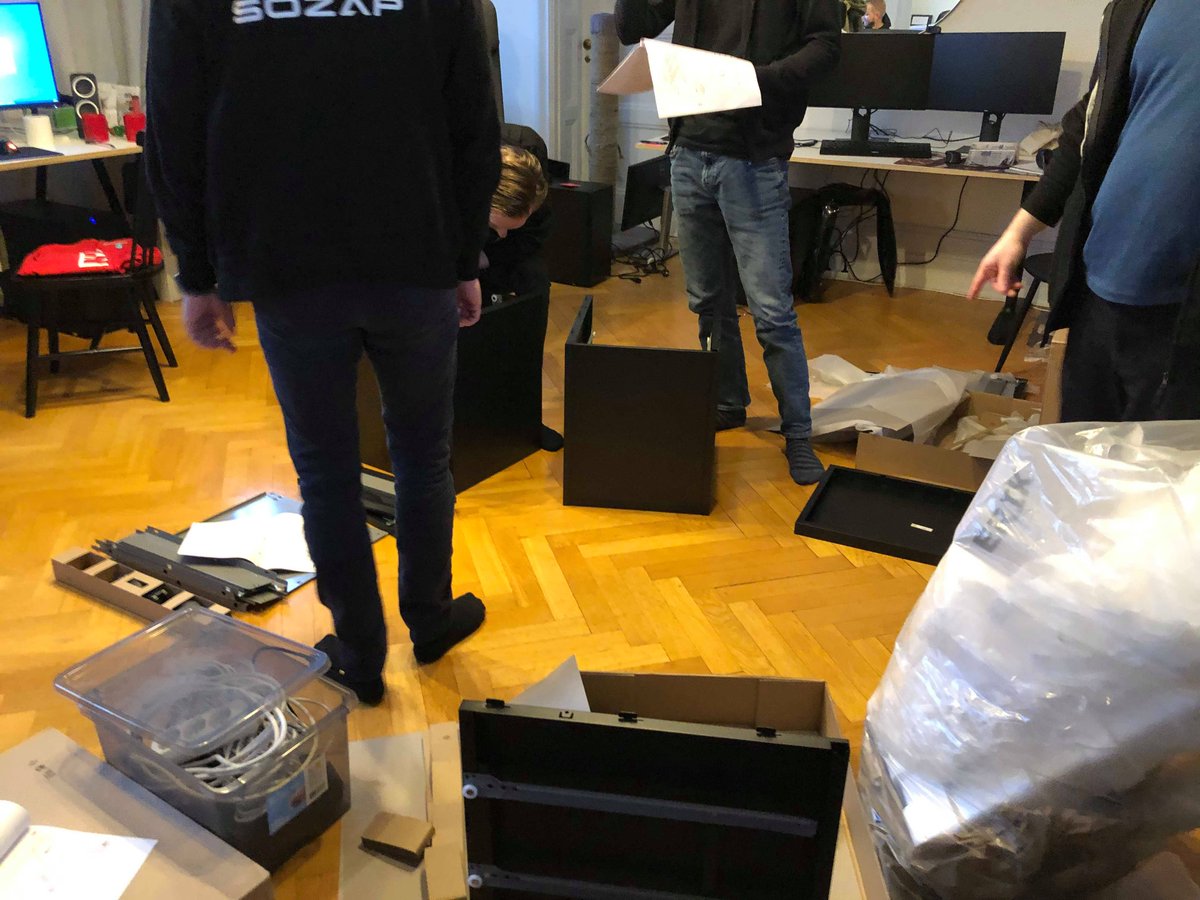 SOZAPCOM's tweet photo. Hello everybody
it's time for a small update from us here at Sozap.

2019 was an awesome year, during the year we recruited 8 new colleagues and we found a new Office in Serbia.

2020 started out great, as we got new office supplies and we recruited a new colleague in Sweden. https://t.co/cZxOcvwGml
