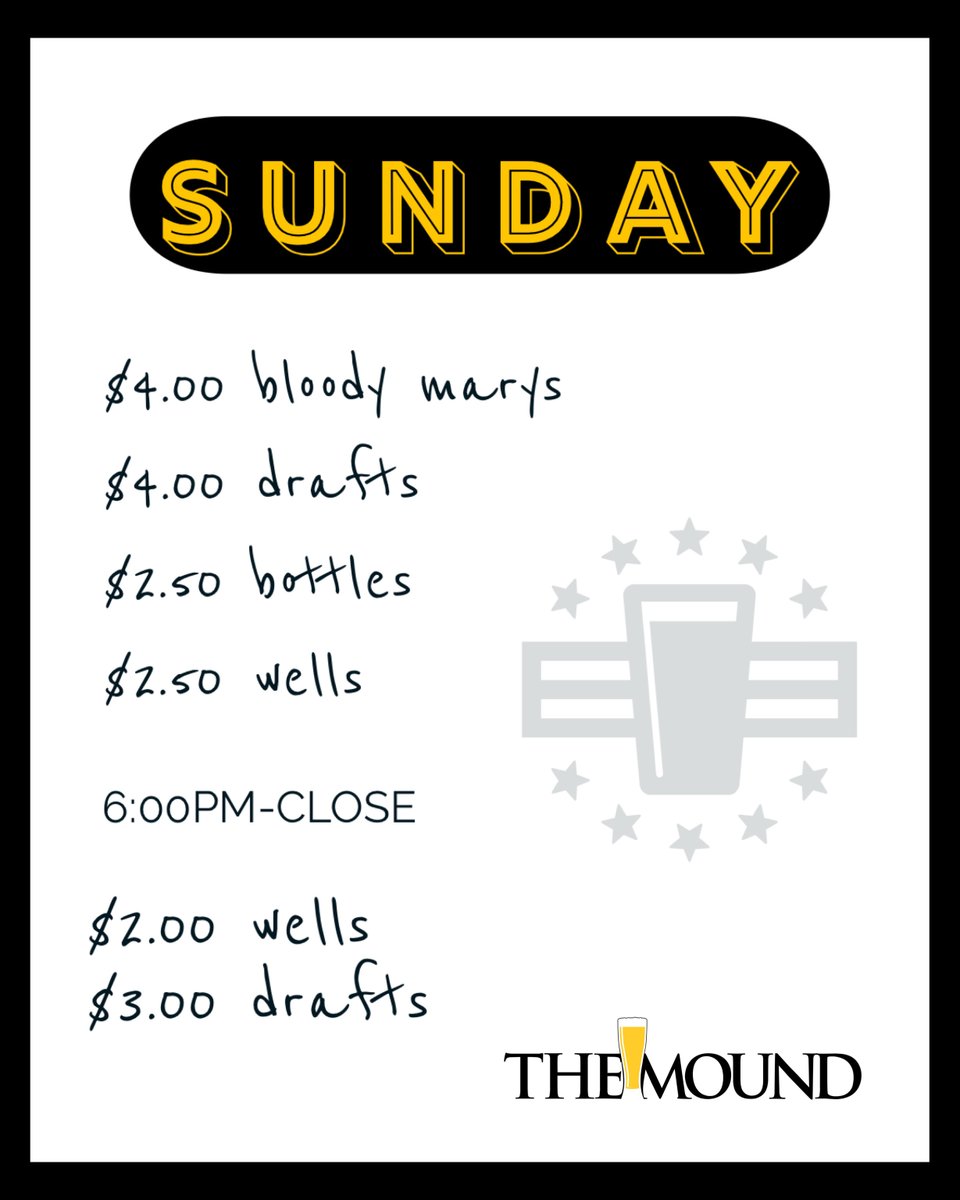 _TheMound's tweet image. Sunday specials 🍻