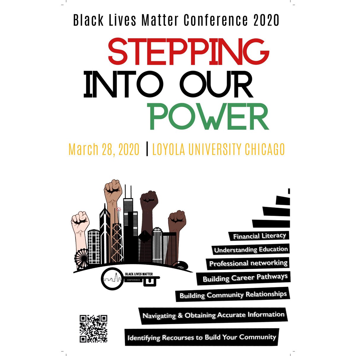 BLMCLUC's tweet photo. It’s Back!! BLMC @ LUC on March 28th, 2020, click the link in the bio to register! #chicagoconferences #BlackLivesMatter https://t.co/Zv3K4bCVR5