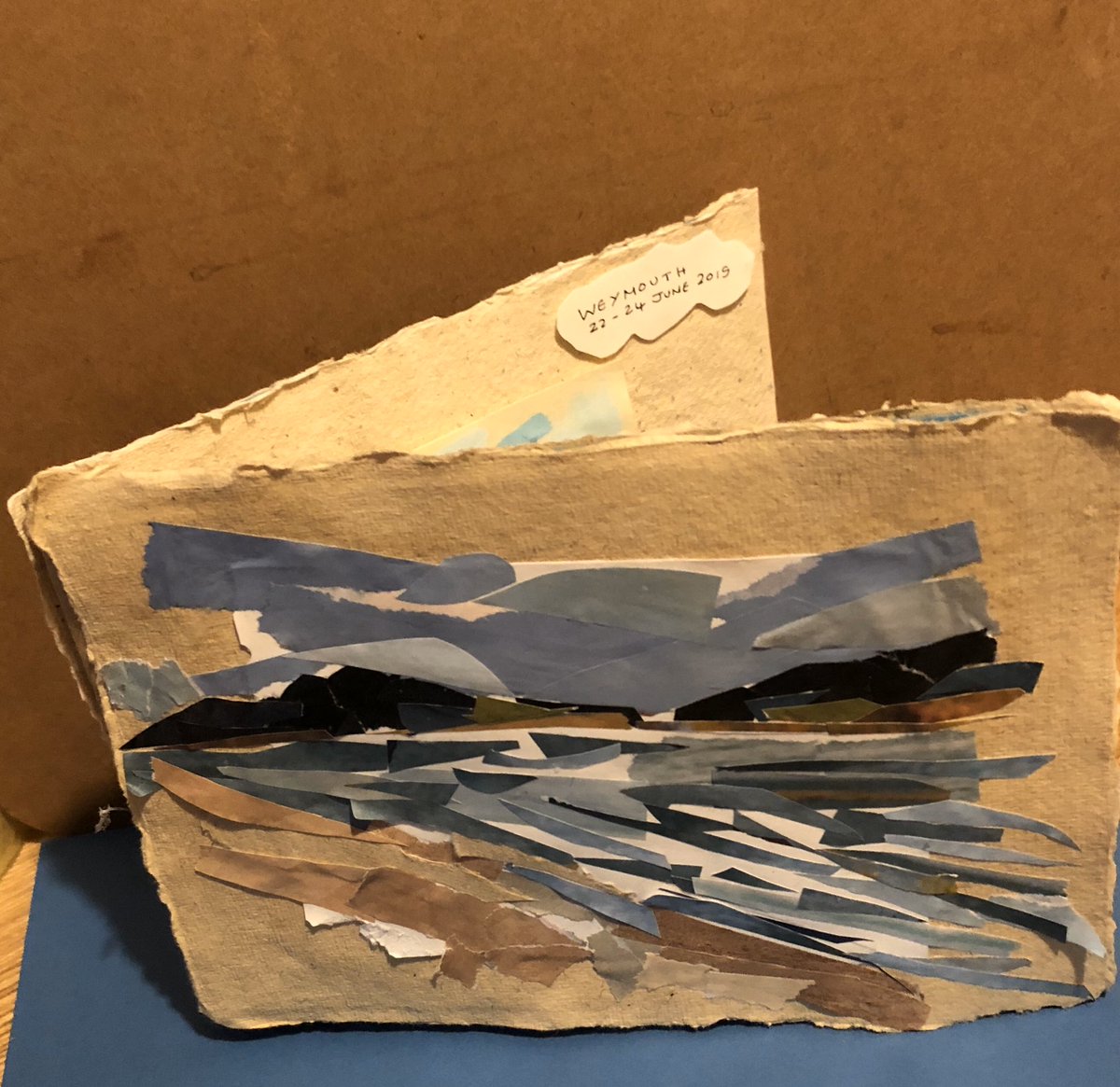 sardav64's tweet photo. Just made my first #ArtistBook for my course #Collage #drawing #recyledPaper inspired by #Weymouth https://t.co/A056qpji7W