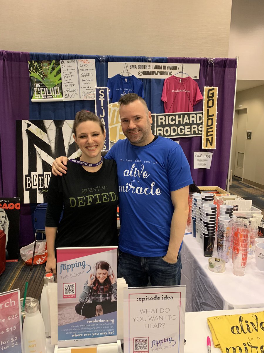 vikcairl's tweet photo. Loved buying @ava.2503 a tshirt from the ever inspiring @broadwaygirlnyc Check out her booth one level up in the Marketplace #bwaycon2020 https://t.co/8tTR5usNAW