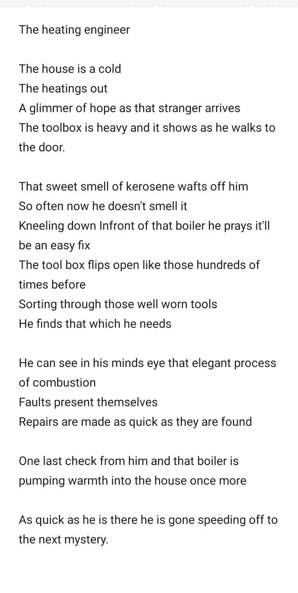 Bkboilerservice's tweet photo. Sunday's are for the mind, 
Recoup and recover ready for the week ahead. Had a little fun with words this afternoon. #poetrycommunity #heatingengineer #dayofrest #lazysundays https://t.co/t6pRTrxCPd