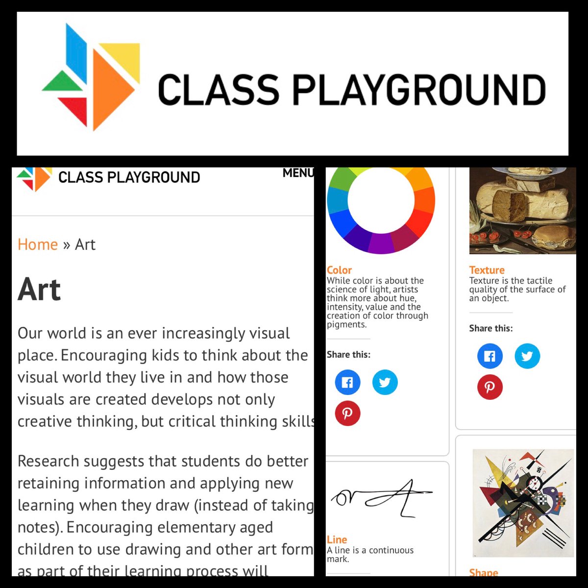 ClassPlayground's tweet photo. Class playground is growing everyday! Lots of new content for teaching the fundamentals of art... see what else is brewing at https://t.co/LO9H1QoPB4

#free #printables #edtech #teachers #arted #teachart https://t.co/UJNag9wvsY