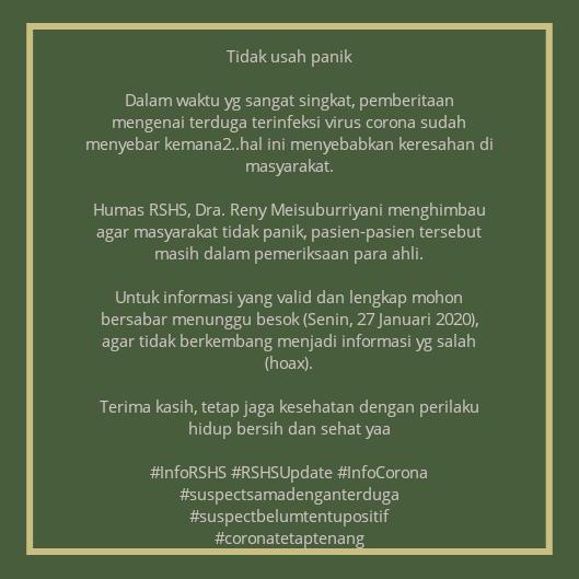 infobdg's tweet photo. Dear taruwit, inshaallah besok pagi jam 09.00 WIB akan ada presscnfrence dari pihak RSHS, dan inshaallah akan kami tayangkan secara live di Twitter dan IG. Semoga semuanya akan lebih jelas setelah ada keterangan resmi dari pihak RSHS. https://t.co/jjOD0y23lD