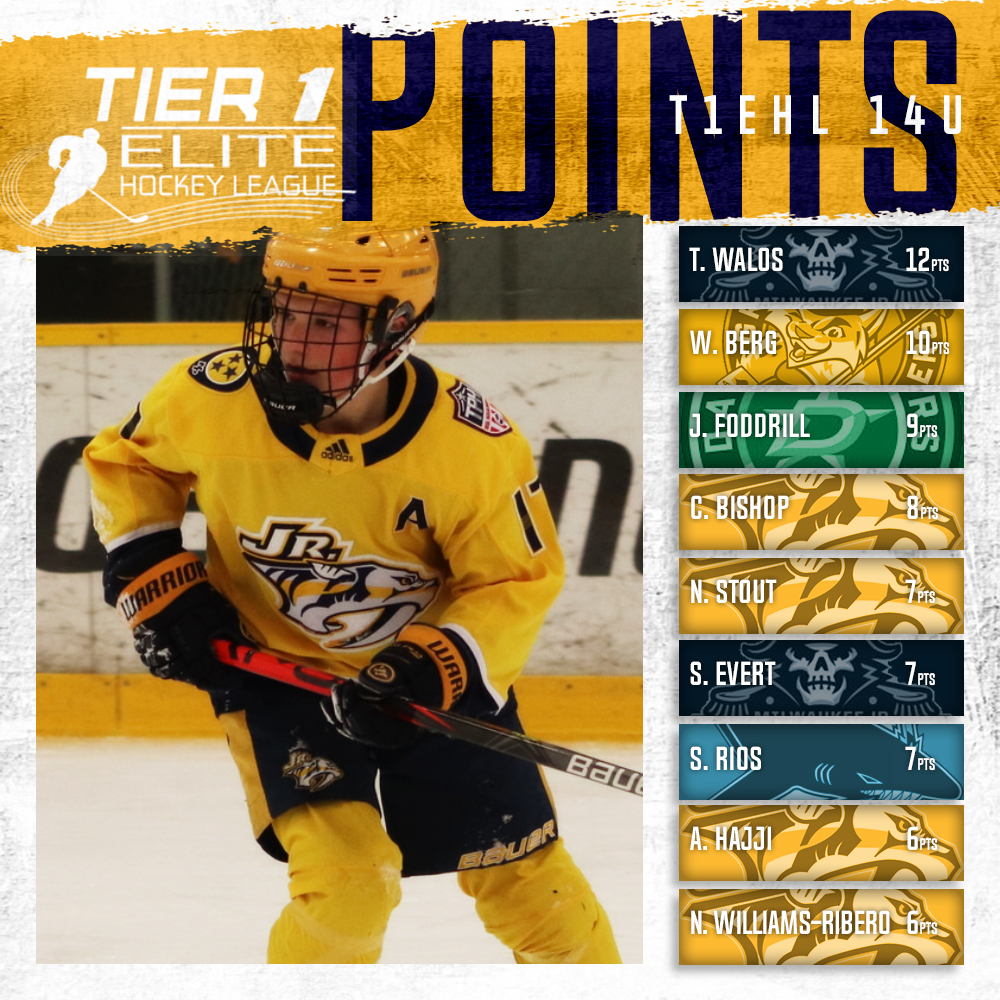 JrPredators's tweet photo. Loving how much gold is present on the point leaders list in the @T1EHL 14U division league play. Keep up the good work! #njp #jrpredators #tier1elitehockey #hockey #aaahockey #saves #points #youthhockey #leaders #leagueleaders #t1ehl https://t.co/9LA58ePPog