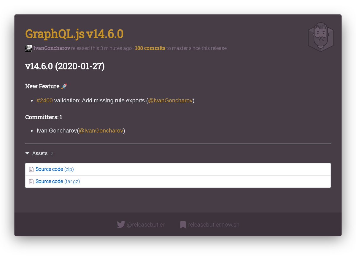 releasebutler's tweet photo. 🔥 New GraphQL.js Release 🚀
  
📦 v14.6.0 
✨ FEATURE RELEASE 🎉🎉

🏷️ #graphql #graphqljs #api #javascript #release #changelog #releasebutler

🔗 https://t.co/9Nem0sWiDW https://t.co/fGlP0TlkPp